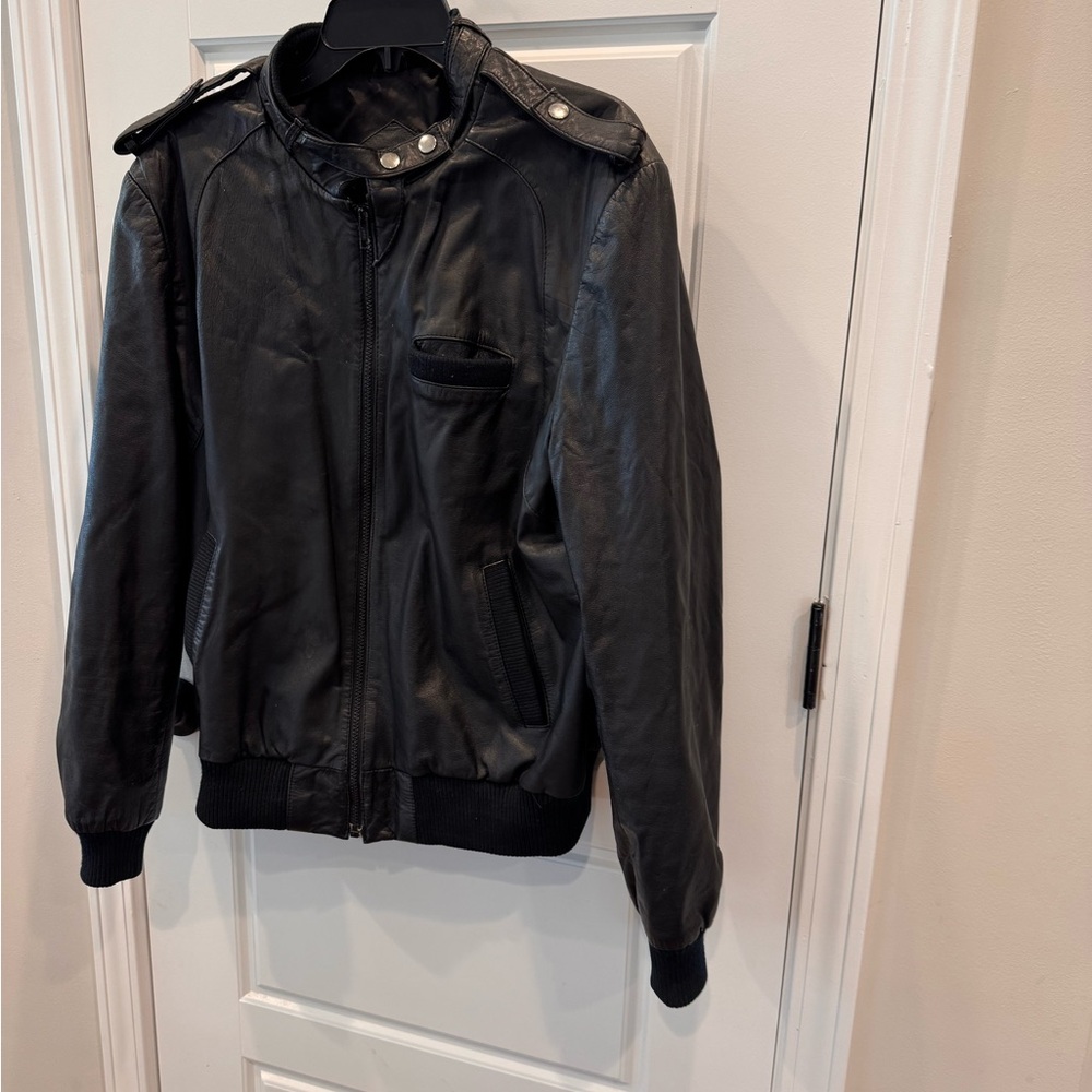 Daniel Young Vintage 80's black leather jacket Men's large